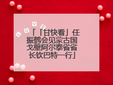 「甘快看」任振鹤会见蒙古国戈壁阿尔泰省省长钦巴特一行
