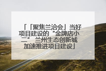 「聚焦兰洽会」当好项目建设的“金牌店小二” 兰州生态创新城加速推进项目建设