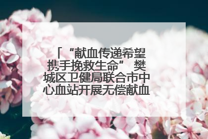 “献血传递希望 携手挽救生命” 樊城区卫健局联合市中心血站开展无偿献血科普公益活动