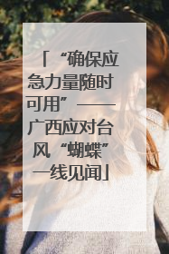 “确保应急力量随时可用”——广西应对台风“蝴蝶”一线见闻