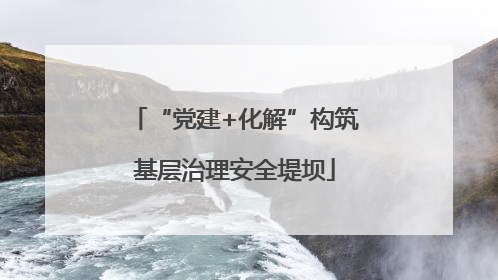 “党建+化解”构筑基层治理安全堤坝