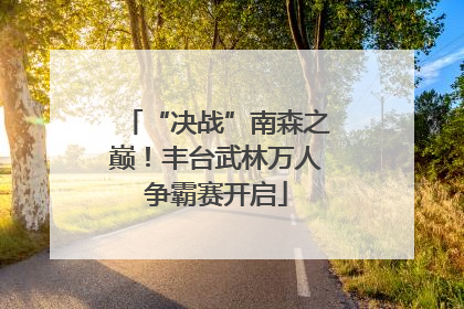 “决战”南森之巅！丰台武林万人争霸赛开启