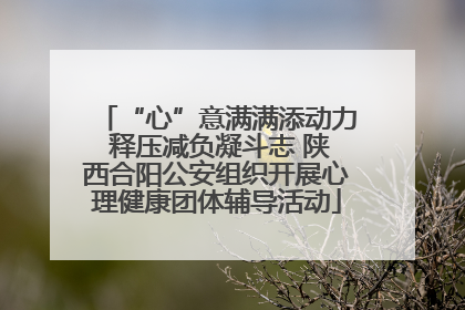 “心”意满满添动力 释压减负凝斗志 陕西合阳公安组织开展心理健康团体辅导活动