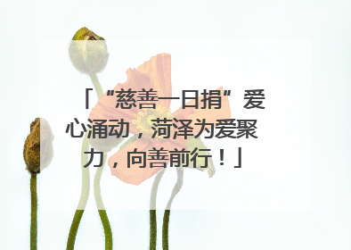 “慈善一日捐”爱心涌动，菏泽为爱聚力，向善前行！