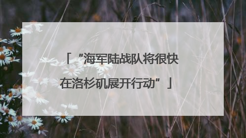 “海军陆战队将很快在洛杉矶展开行动”
