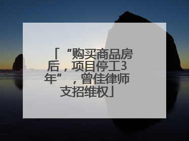 “购买商品房后，项目停工3年”，曾佳律师支招维权
