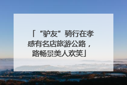 “驴友”骑行在孝感有名店旅游公路，路畅景美人欢笑