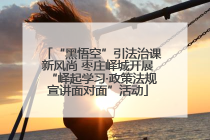“黑悟空”引法治课新风尚 枣庄峄城开展“峄起学习·政策法规宣讲面对面”活动