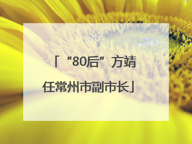 “80后”方靖任常州市副市长