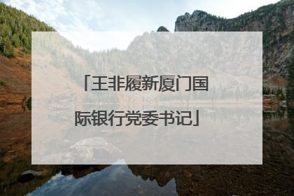 王非履新厦门国际银行党委书记
