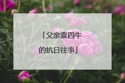 父亲袁四牛的抗日往事