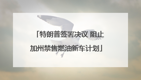 特朗普签署决议 阻止加州禁售燃油新车计划