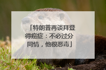 特朗普再谈拜登得癌症：不必过分同情，他很恶毒