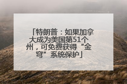 特朗普：如果加拿大成为美国第51个州，可免费获得“金穹”系统保护