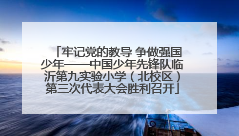 牢记党的教导 争做强国少年——中国少年先锋队临沂第九实验小学（北校区）第三次代表大会胜利召开