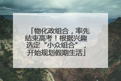 物化政组合，率先结束高考！根据兴趣选定“小众组合”，开始规划假期生活