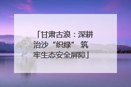 甘肃古浪：深耕治沙“织绿” 筑牢生态安全屏障