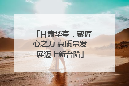 甘肃华亭：聚匠心之力 高质量发展迈上新台阶