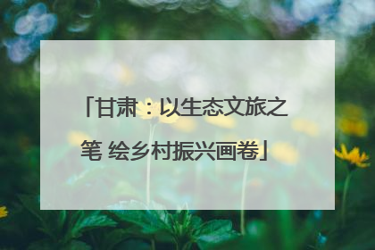 甘肃：以生态文旅之笔 绘乡村振兴画卷