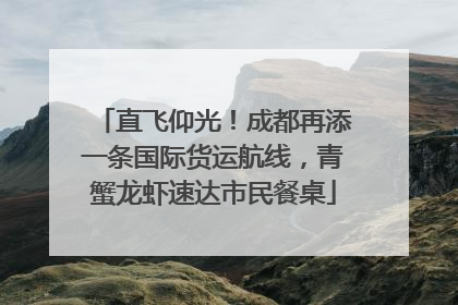 直飞仰光！成都再添一条国际货运航线，青蟹龙虾速达市民餐桌