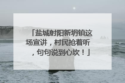 盐城射阳新坍镇这场宣讲，村民抢着听，句句说到心坎！