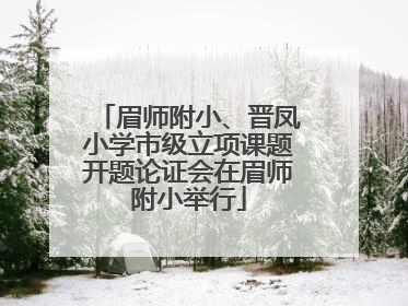 眉师附小、晋凤小学市级立项课题开题论证会在眉师附小举行