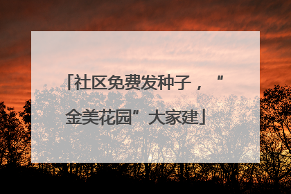 社区免费发种子，“金美花园”大家建