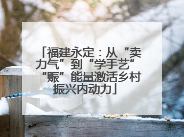 福建永定：从“卖力气”到“学手艺”“赈”能量激活乡村振兴内动力