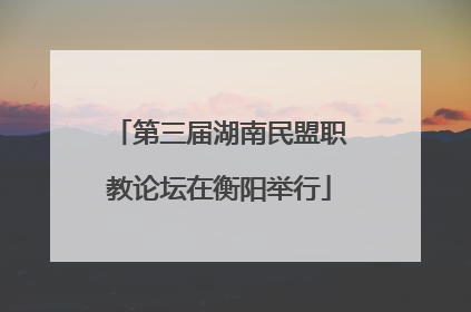 第三届湖南民盟职教论坛在衡阳举行