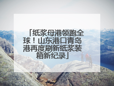 纸浆母港领跑全球！山东港口青岛港再度刷新纸浆装箱新纪录