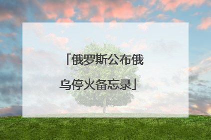 俄罗斯公布俄乌停火备忘录