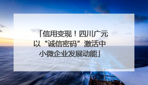 信用变现！四川广元以“诚信密码”激活中小微企业发展动能