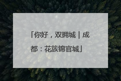 你好，双拥城｜成都：花簇锦官城