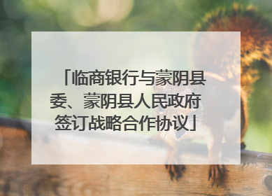临商银行与蒙阴县委、蒙阴县人民政府签订战略合作协议