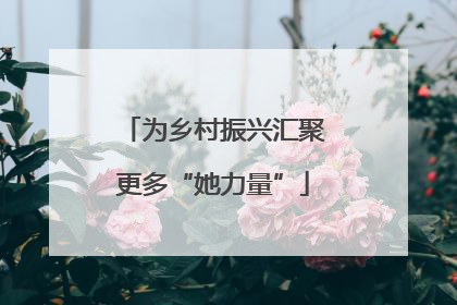 为乡村振兴汇聚更多“她力量”
