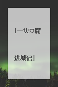 一块豆腐进城记