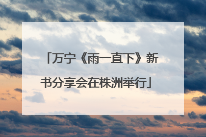 万宁《雨一直下》新书分享会在株洲举行
