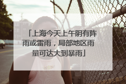 上海今天上午阴有阵雨或雷雨，局部地区雨量可达大到暴雨