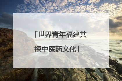 世界青年福建共探中医药文化