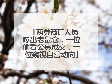 两券商IT人员曝出老鼠仓，一位偷看公募成交，一位窥视自营动向