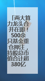 两大算力龙头合并在即！500余只基金重仓押注，持股总市值合计超380亿元