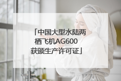中国大型水陆两栖飞机AG600获颁生产许可证
