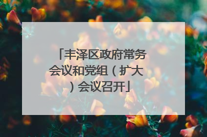 丰泽区政府常务会议和党组（扩大）会议召开