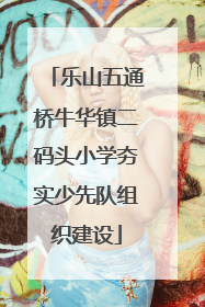 乐山五通桥牛华镇二码头小学夯实少先队组织建设