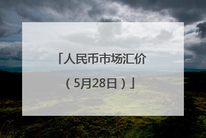 人民币市场汇价（5月28日）