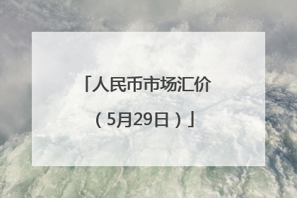 人民币市场汇价（5月29日）