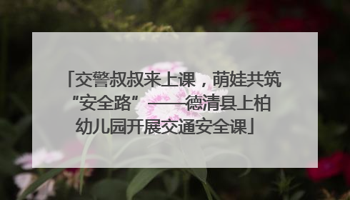 交警叔叔来上课，萌娃共筑 “安全路”——德清县上柏幼儿园开展交通安全课