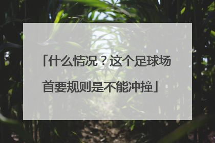 什么情况？这个足球场首要规则是不能冲撞