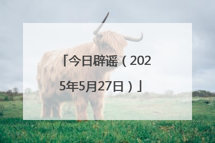 今日辟谣（2025年5月27日）
