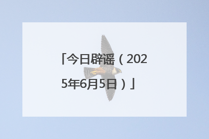 今日辟谣（2025年6月5日）